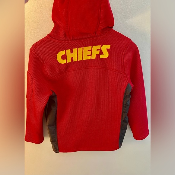 Kansas City Chiefs Hooded Thermal Jacket 3/4 Zipper size medium (10-12) youth - Picture 2 of 6